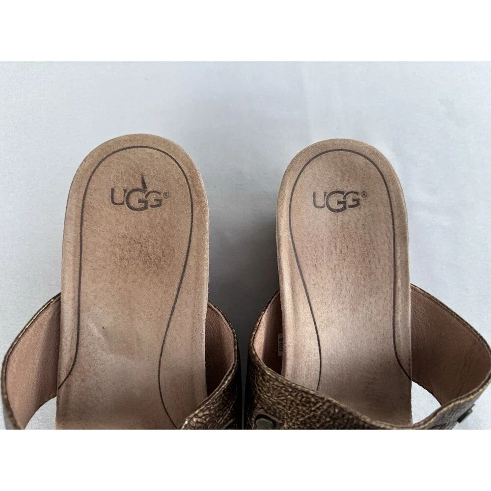 UGG Sandles - Cork Wedge Bronze Size 8